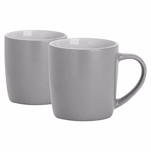 Argon Tableware Grey Stoneware Coffee Mugs, 350ml, Pack of 2 – 1