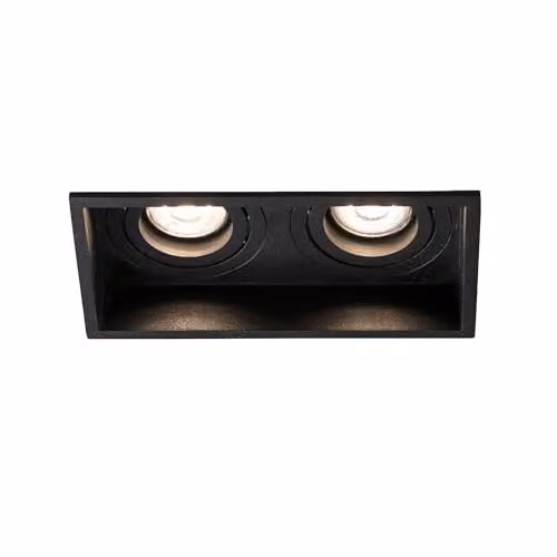 Faro Barcelona Hyde SQ 2L Black Square Adjustable Recessed Downlight GU10