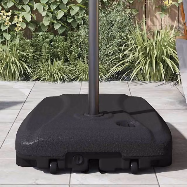 Berkfield Home Black Matt Plastic Freestanding Outdoor Umbrella Stand – 1