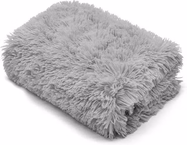 HomeSpace Direct Reversible Double Face Faux Fur Cuddles Throw in Silver