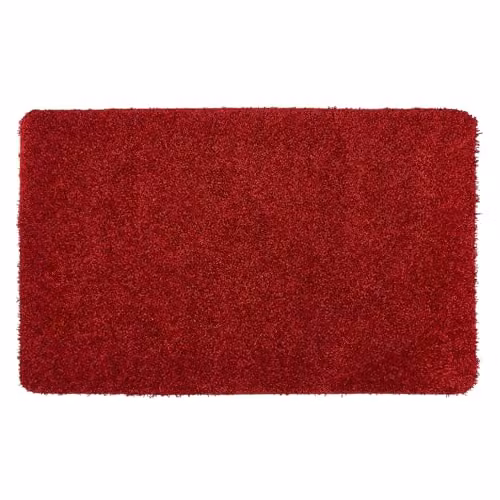 My Mat Red Non-Slip Washable Rectangular Shaggy Doormat W: 60 cm, D: 100 cm