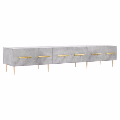 vidaXL Modern TV Cabinet in Concrete Grey, W/D/H: 150 x 36 x 30 cm