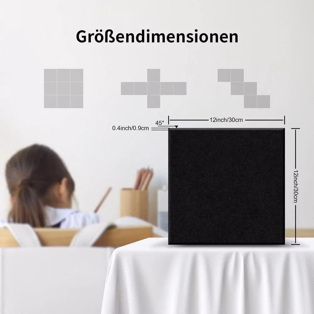 PAWNORA Black Felt Acoustic Wall Panels for Studio Rooms – 4