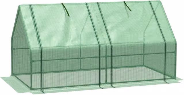 SPETLEK Mini Small Greenhouse with Steel Frame in Green, 0.6m2