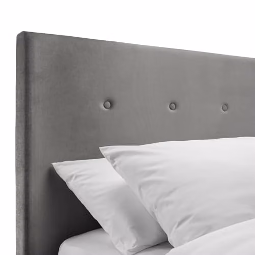 Julian Bowen Shoreditch Grey Velvet Upholstered Bed Frame, 120 x 200 cm – 3