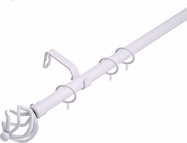 Lister Cartwright White Metal Straight Curtain Pole