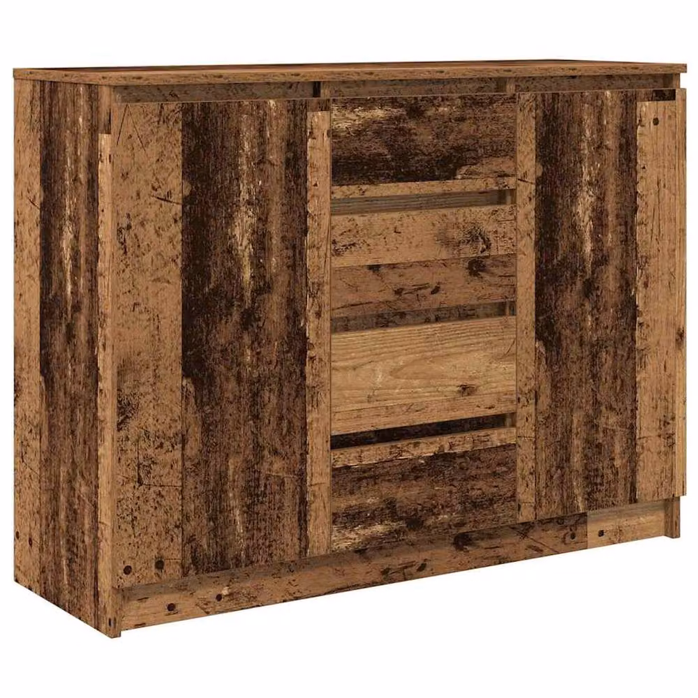 Berkfield Home Rustic Sideboard with Drawers in Brown Old Wood, W/D/H: 100.5 x 35 x 76 cm – 2