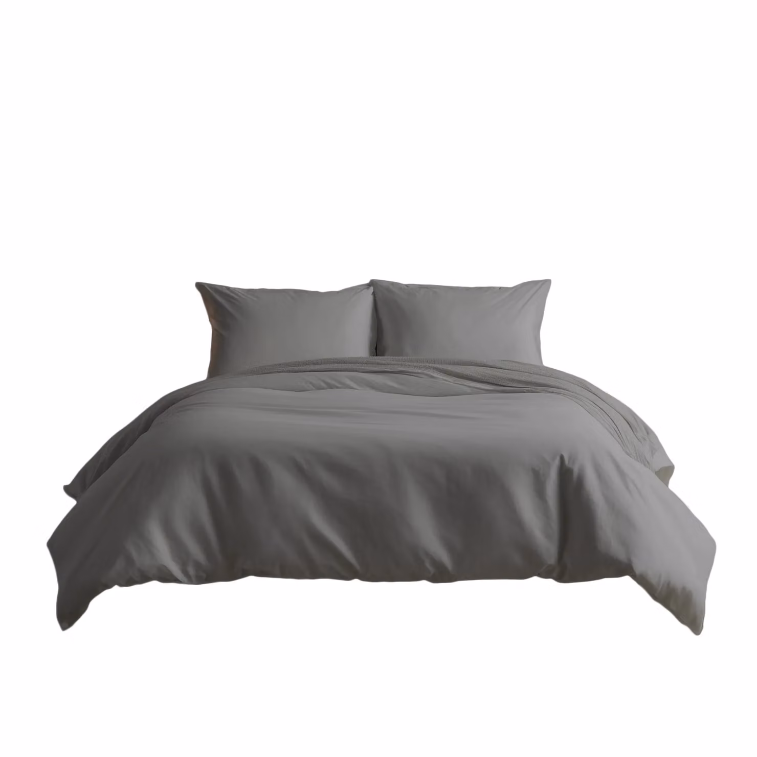 Home Sweet Home UK 200 Thread Count Cotton Percale Duvet Cover and Pillowcase Set in Grey, W/D/H: 220 x 220 x 260 cm – 2