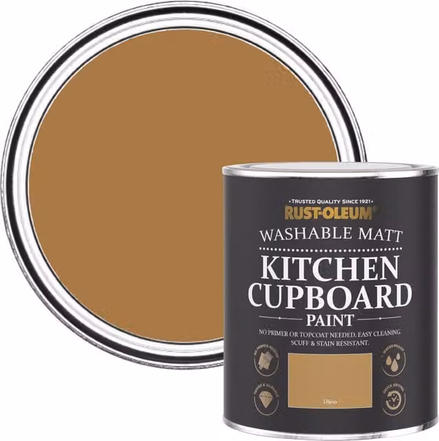 Rust-Oleum Yellow Kitchen Cupboard Paint in Matt Finish, Dijon, 0.75 l – 1