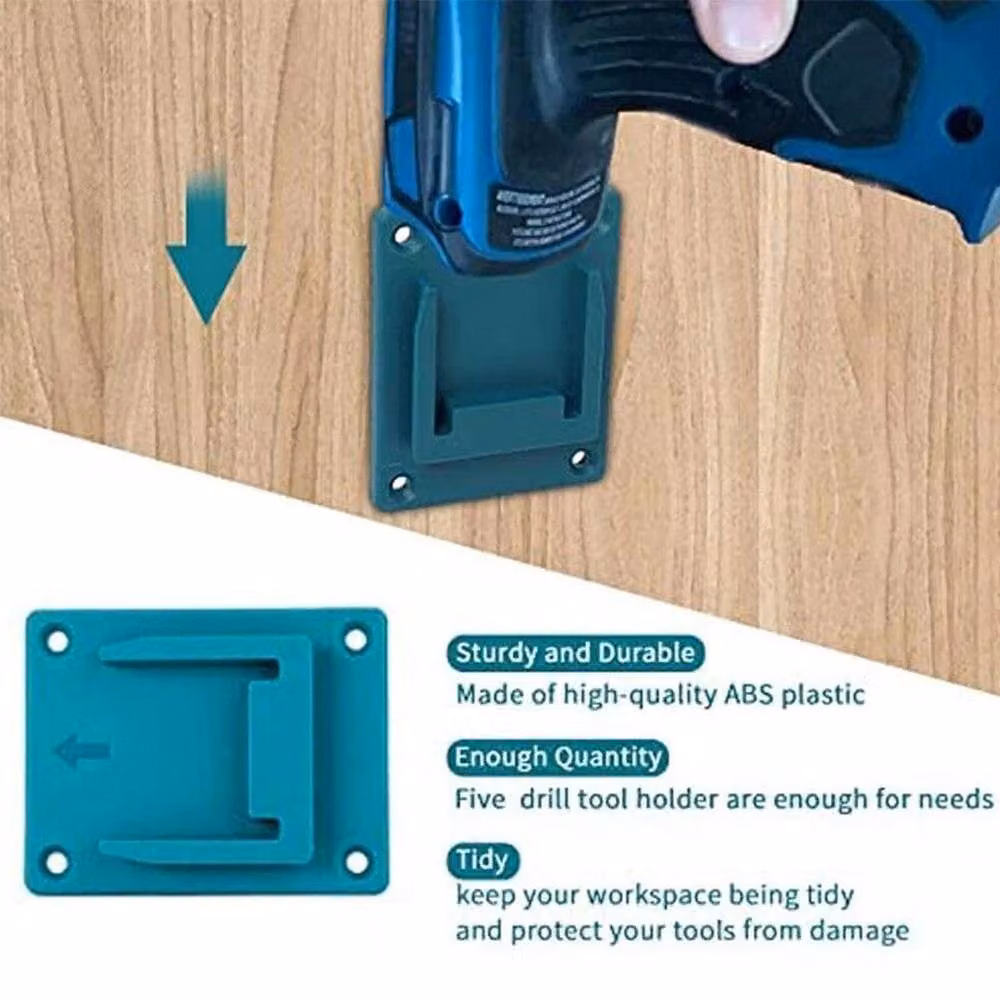 Vogrex 5-Piece Makita LXT Battery and Drill Wall Mount Holders in Turquoise – 5