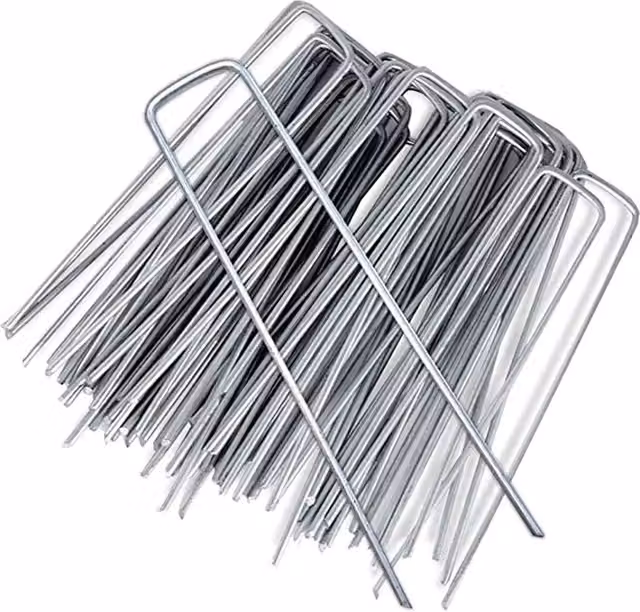 Nordara Silver Fabric Pegs Garden Turf Securing Membrane with Galvanised Steel Pegs, 100g