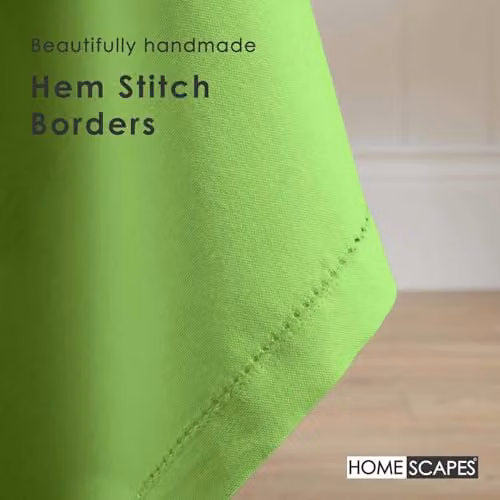 Homescapes Plain Cotton Square Tablecloth in Green, W/D/H: 137 x 137 x 137 cm – 3