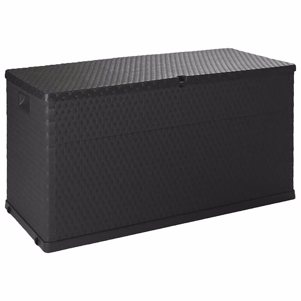 Berkfield Home Garden Storage Box in Anthracite and Black PP Rattan, W/D/H: 120 x 56 x 63 cm – 2
