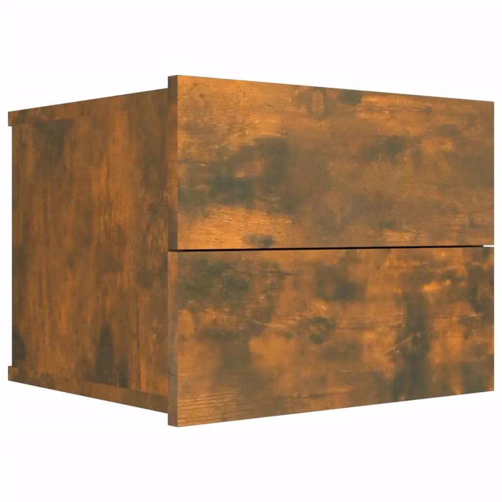 Berkfield Home Set of 2 Smoked Oak Bedside Cabinets in Brown, W/D/H: 40 x 30 x 30 cm – 4