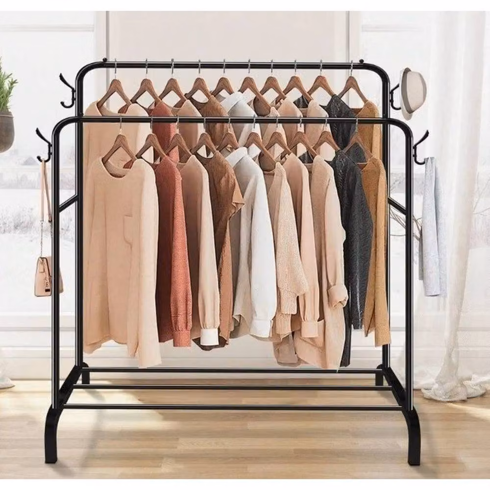 Kelvenix Heavy Duty Metal Clothes Rail in Matt Black – 2