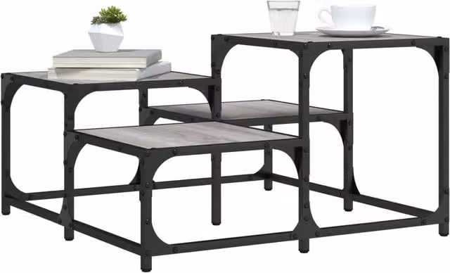 Berkfield Home Grey Sonoma Square Coffee Table W/D/H: 68 x 68 x 40 cm
