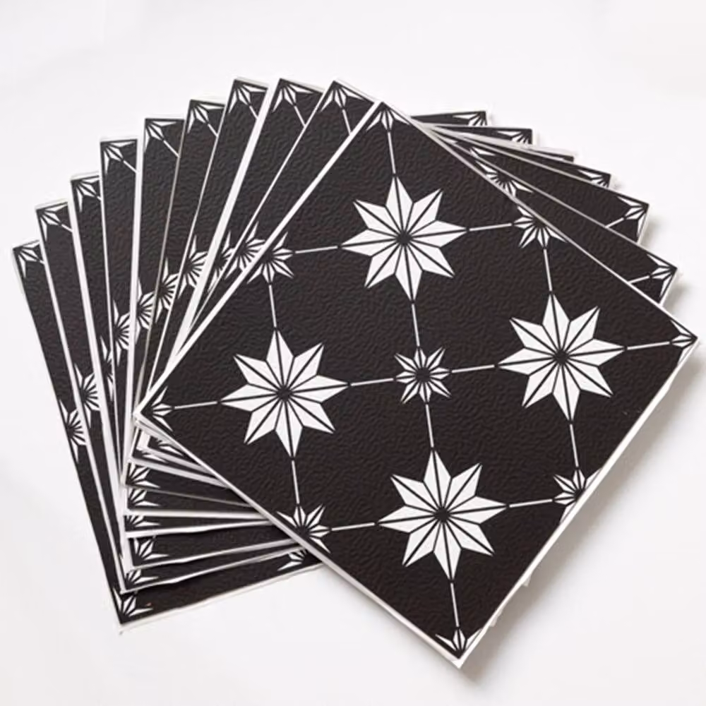 FloorPops Rigel Self Adhesive Vinyl Floor Tiles, Black, Pack of 10 (0.93sqm), W/D/H: 30.48 x 30.48 x 30.48 cm – 3