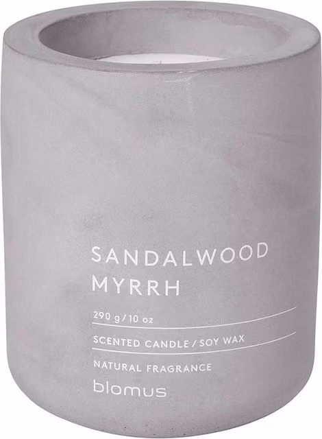 Blomus Fraga Sandalwood Myrrh Scented Pillar Candle, Grey Concrete – 2