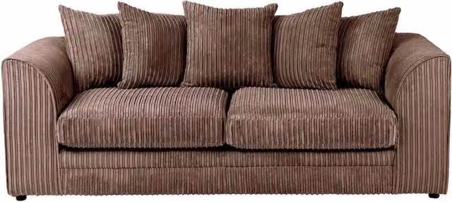 SquareBoxx Lennox 3 Seater Upholstered Sofa Set in Brown