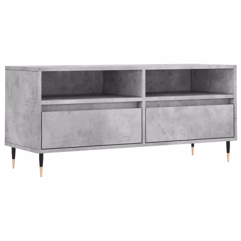 Berkfield Home Industrial TV Cabinet in Concrete Grey, W/D/H: 100 x 34.5 x 44.5 cm – 2