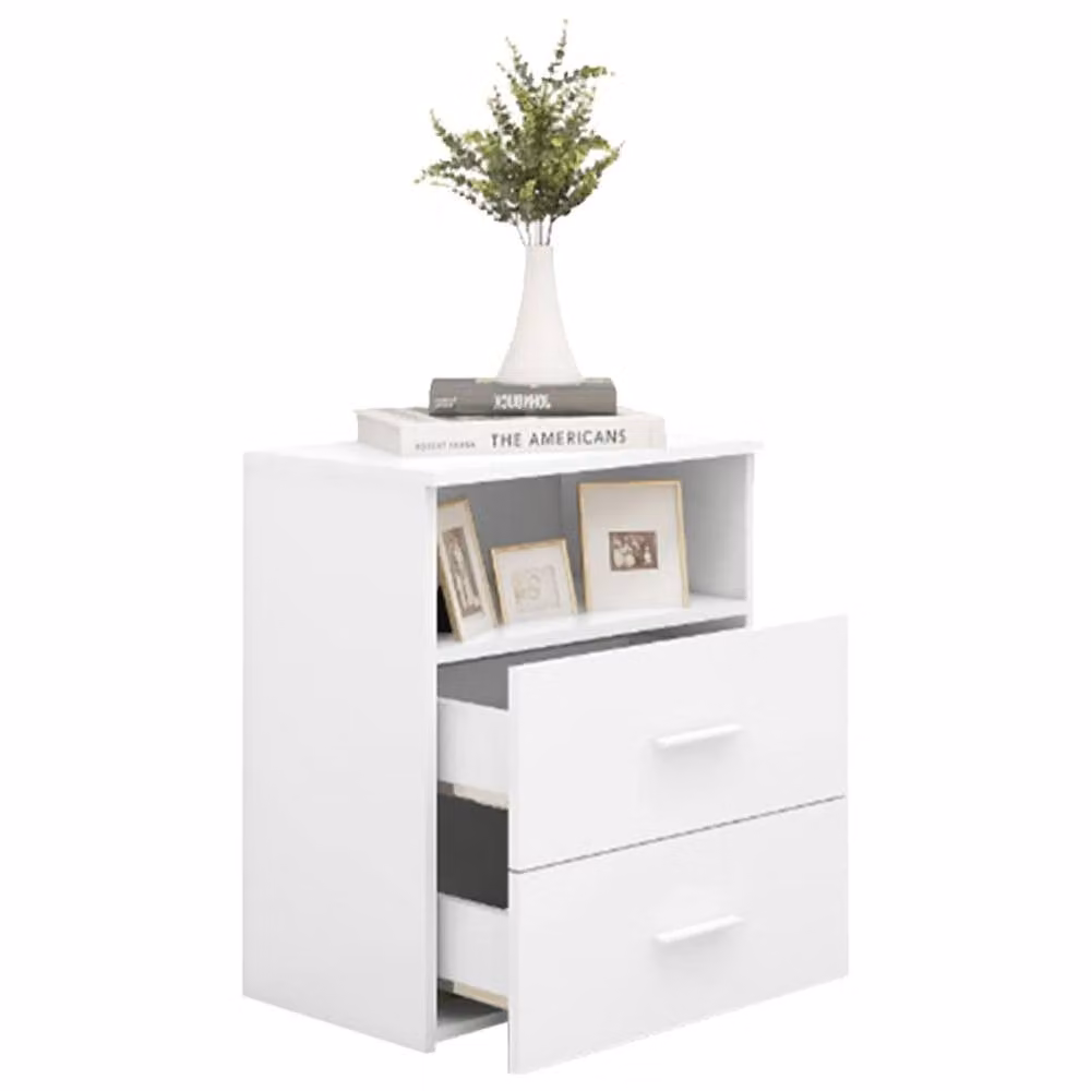Berkfield Home Modern Wall Mounted Bed Cabinet in White, W/D/H: 50 x 32 x 60 cm – 2