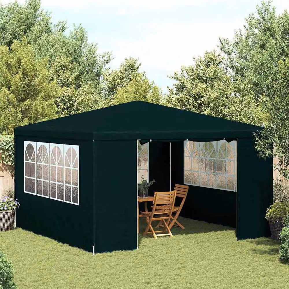 Berkfield Home Professional Party Tent with Side Walls and Windows, Green, W: 4 x D: 4 m, H: 2.75 m – 2
