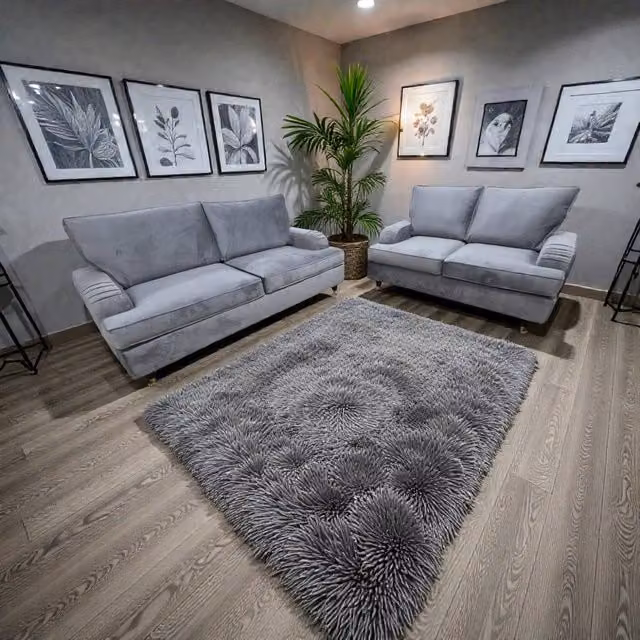 Snug Furniture Birmingham Ltd Parker 3+2 Grey Fabric Full Back Sofa Set