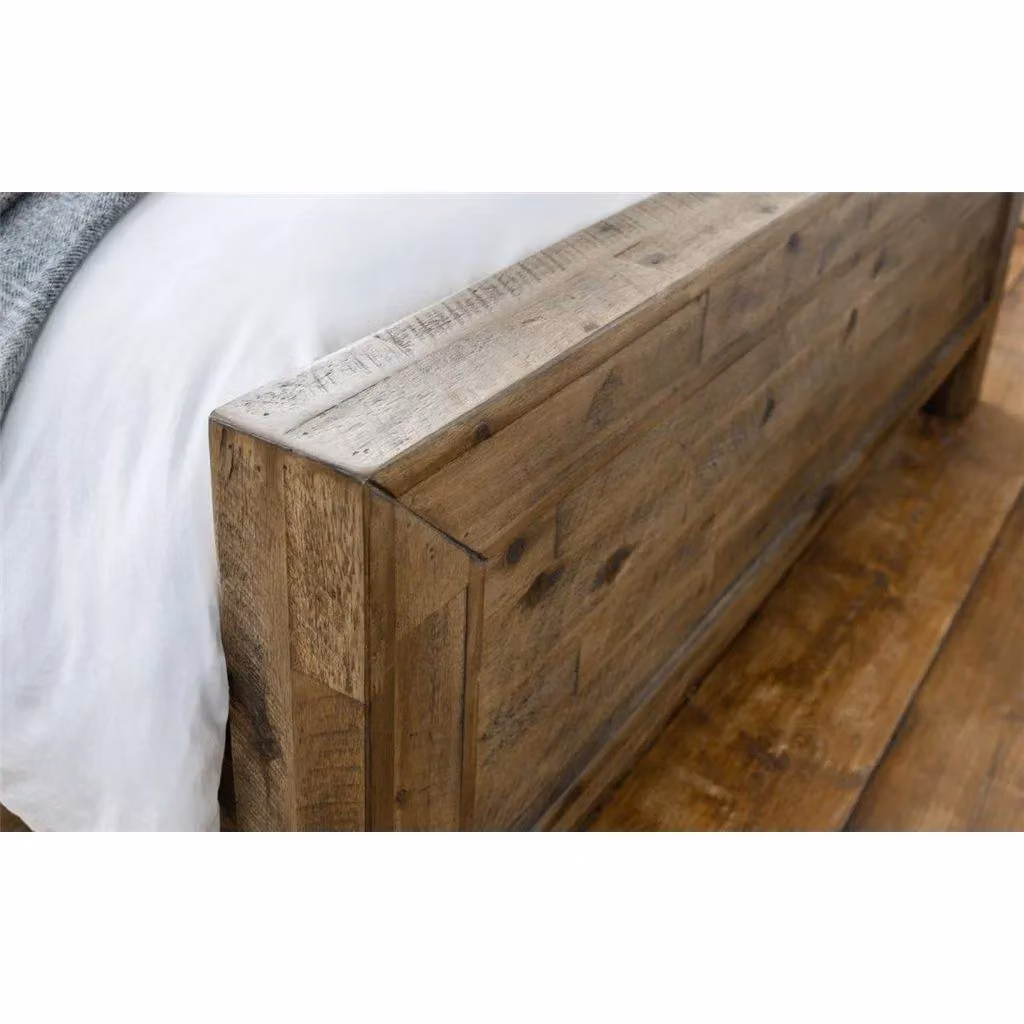 Ashfield Rustic Solid Oak and Acacia Wood Bed Frame in Brown, King Size (180 x 200 cm) – 3