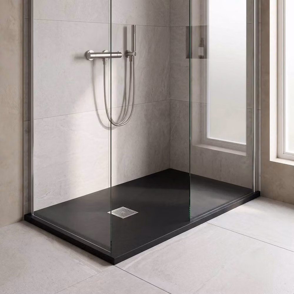 Balterley Slimline Rectangular Acrylic Shower Tray, Slate Black, W: 140 cm x D: 80 cm – 2