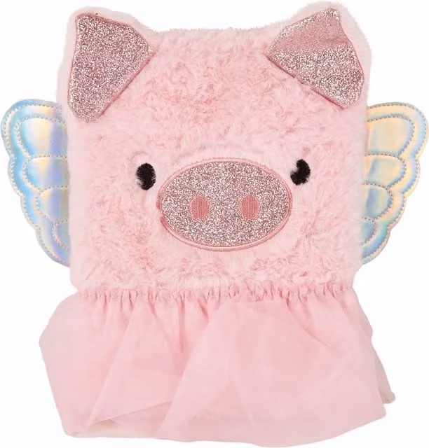 i doodle Plush Pig A5 Fabric Notebook in Pink