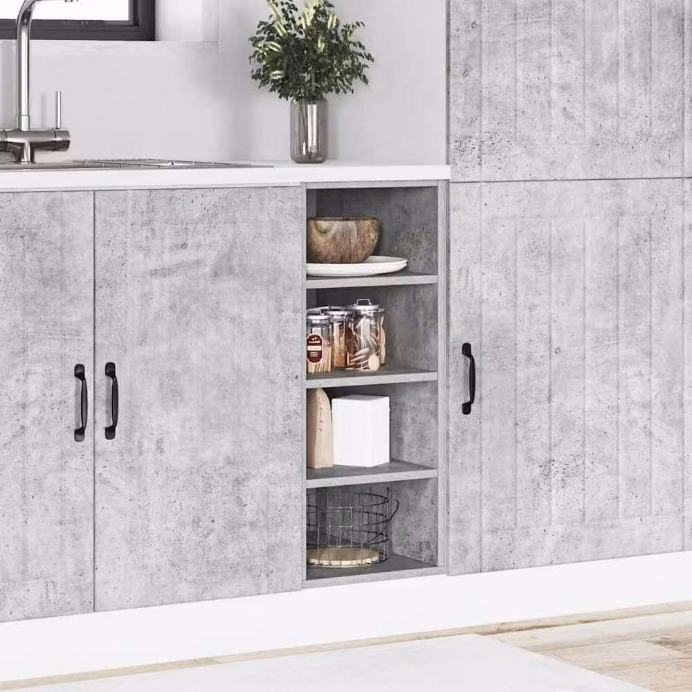 Berkfield Home Grey Matt Freestanding Kitchen Base Unit with Hinged Doors and Internal Shelves, W/D/H: 30.0 x 44.0 x 81.5 cm – 2