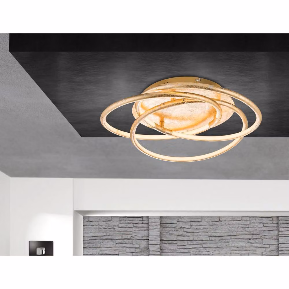 Globo Lighting Barna LED Ceiling Light, Gold/Brass, W: 50 cm, D: 14 cm, H: 14 cm – 6