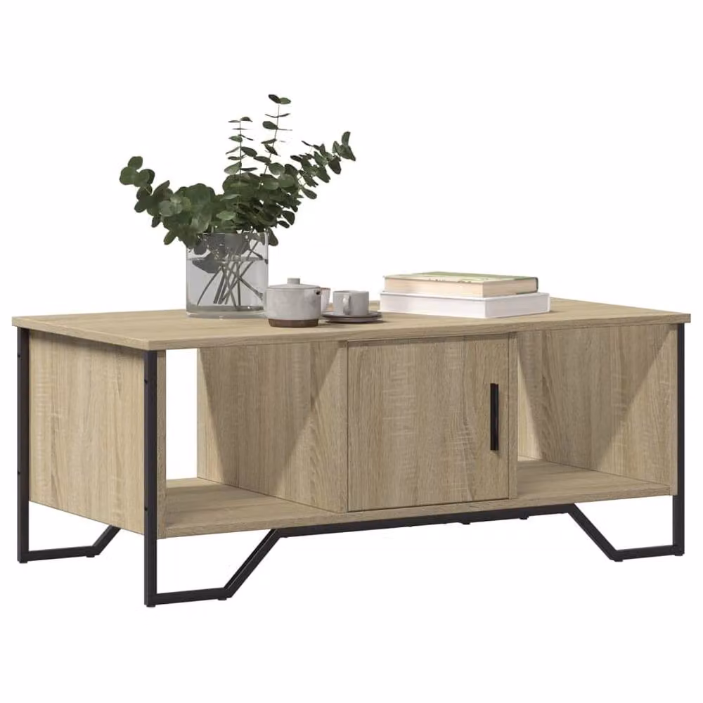 Berkfield Home Sonoma Oak Coffee Table in Beige, W/D/H: 100 x 51 x 40 cm – 3