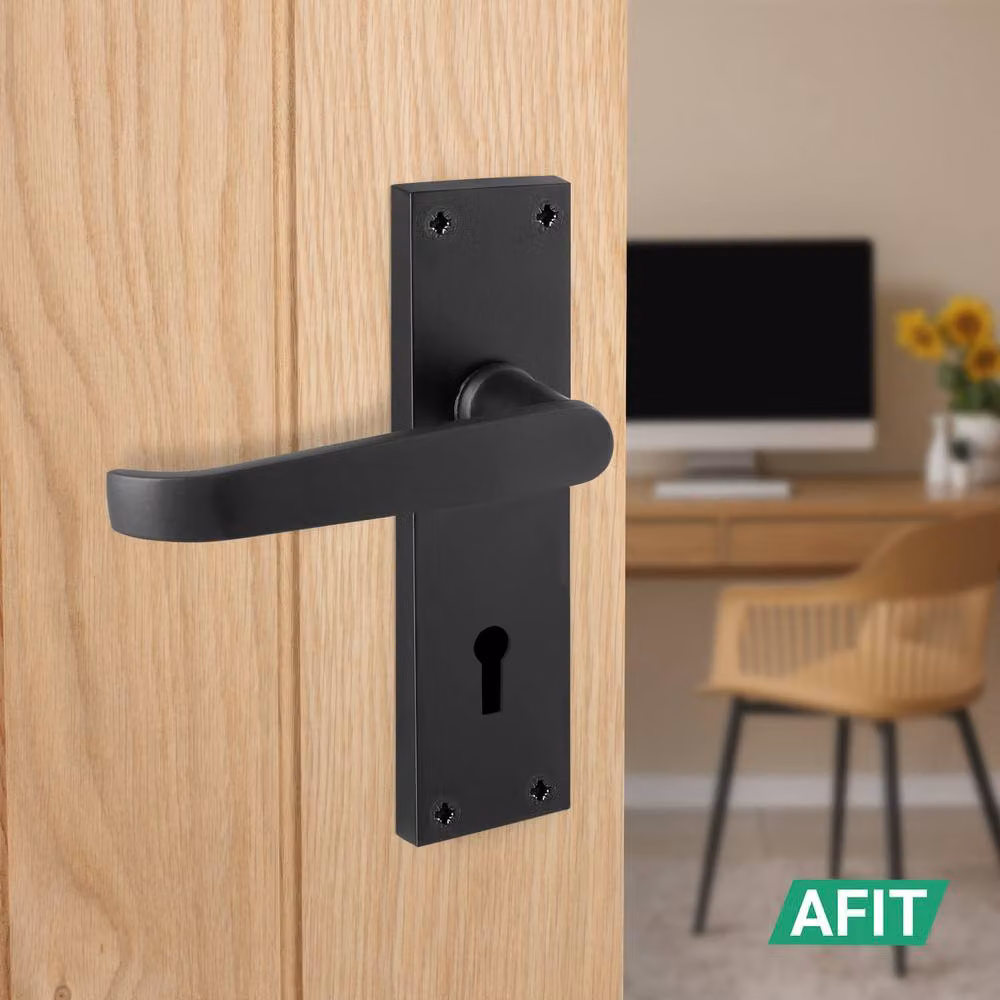 AFIT Matt Black Backplate Sashlock Door Handle Set, 1 Pair, W/D/H: 15.0 x 15.0 x 15.0 cm – 4