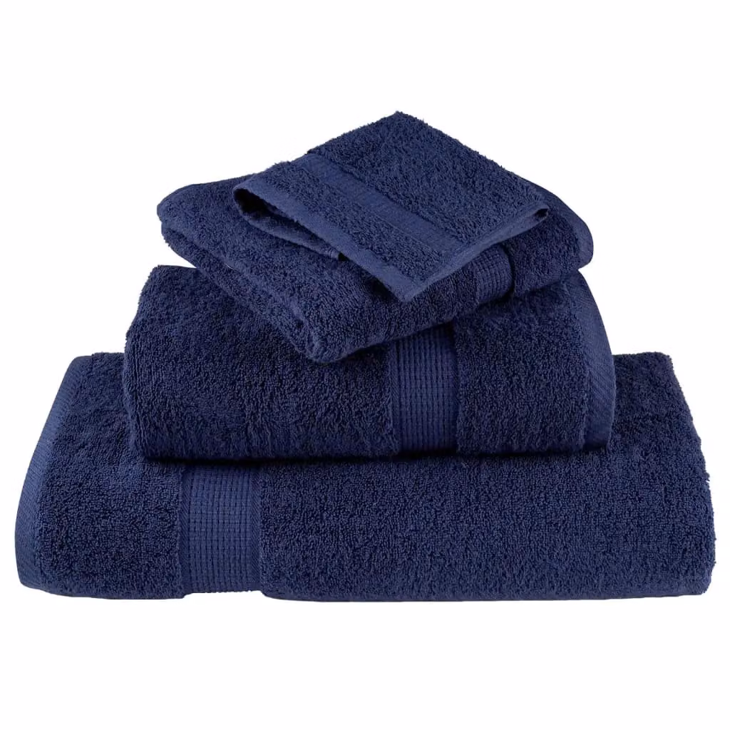 Berkfield Home SOLUND Premium Cotton Terry Guest Towels, 2 Pack, Navy Blue, W: 30 cm, H: 50 cm, 600gsm – 4