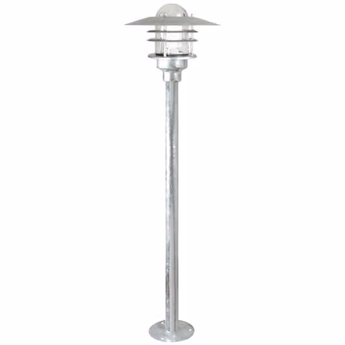 Nordlux Agger Outdoor Post Light in Silver Galvanised Steel with E27 Socket and IP54 Rating