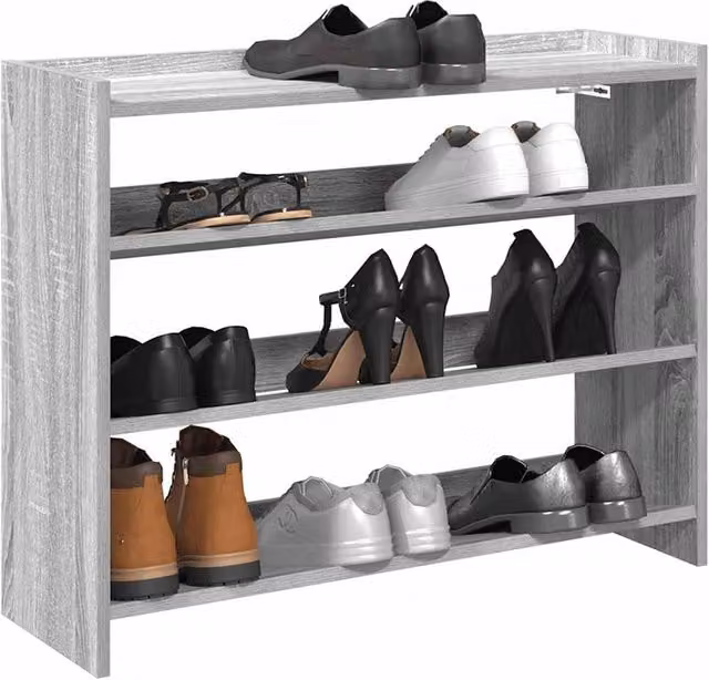 Berkfield Home Grey Sonoma Shoe Rack, W: 80 cm, D: 25 cm, H: 62 cm