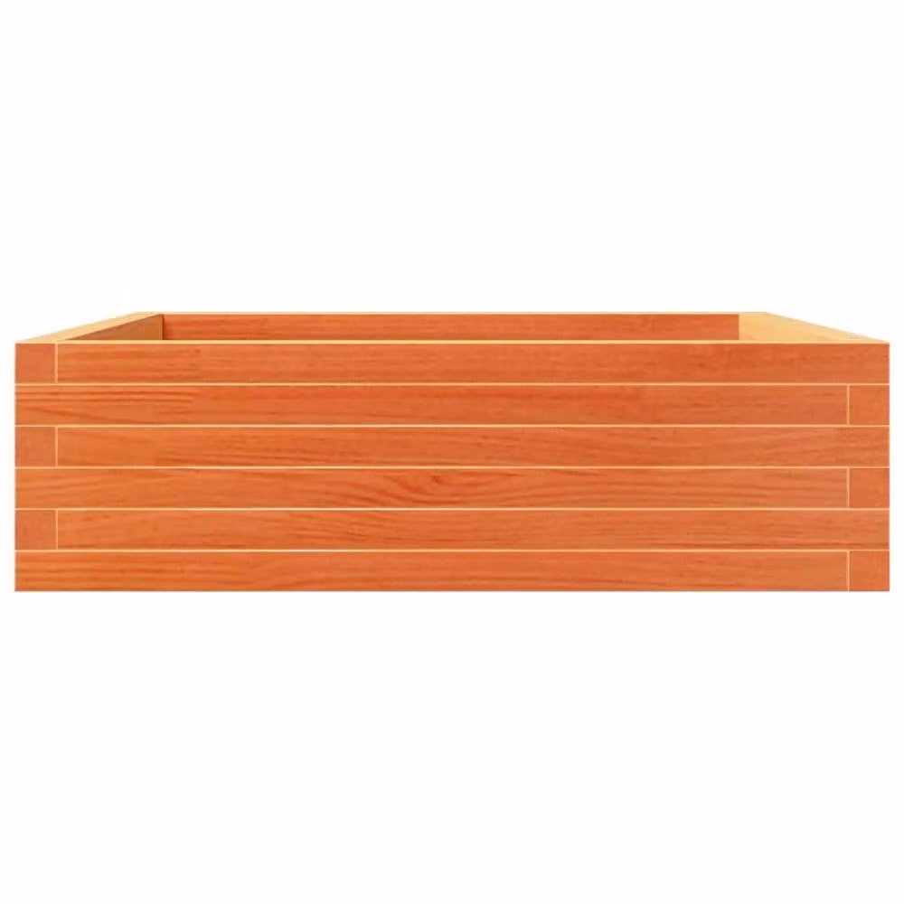 Berkfield Home Waxed Brown Solid Pine Garden Planter W/D/H: 80 x 80 x 23 cm – 2