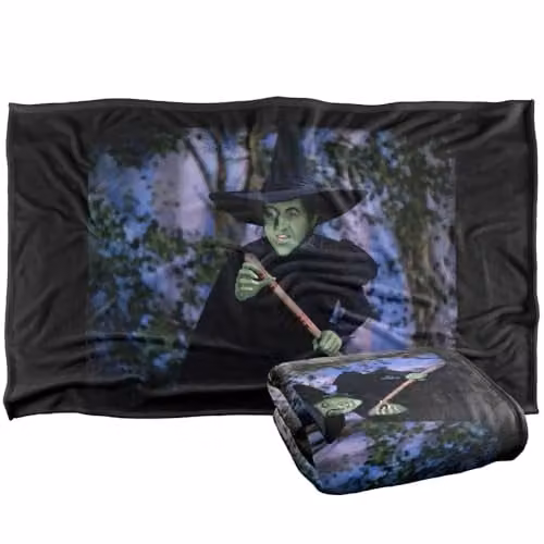 LOGOVISION The Wizard Of Oz The Wicked Witch Plotting Super Soft Silky Touch Fleece Throw Blanket, Multicolour, W: 91 cm, D: 147 cm – 1