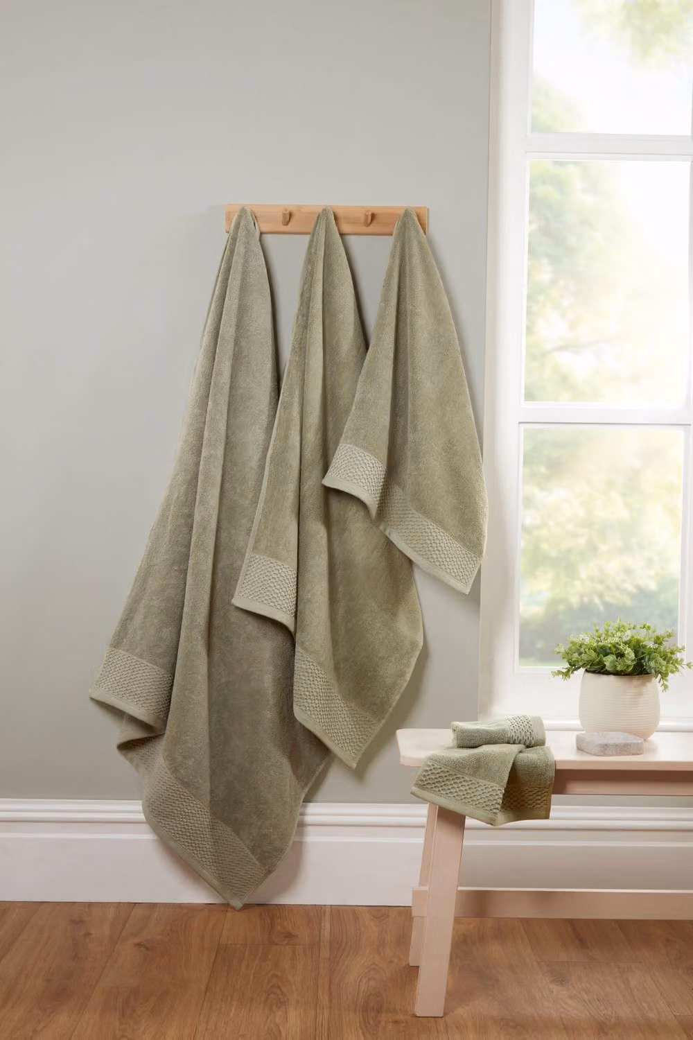 Rapport Home Eden Weave Pure Cotton Towel Set in Green – 2