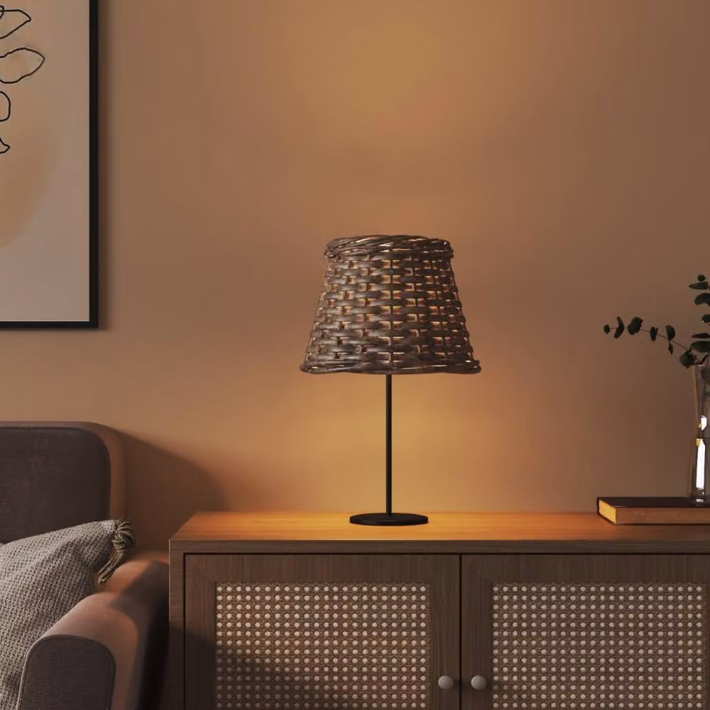 Berkfield Home Brown Rattan Cone Lamp Shade, W/D/H: 15 x 15 x 12 cm – 3