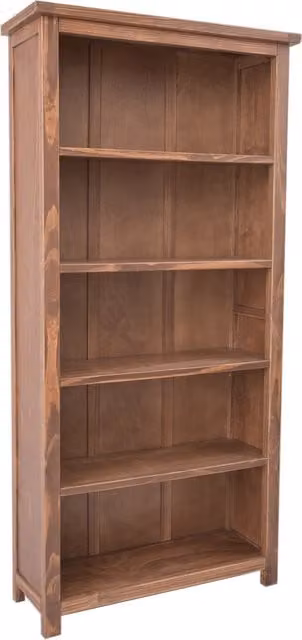 Cabinet Bits Padua Bookcase in Brown Pine Wood, H 180 cm x W 90 cm