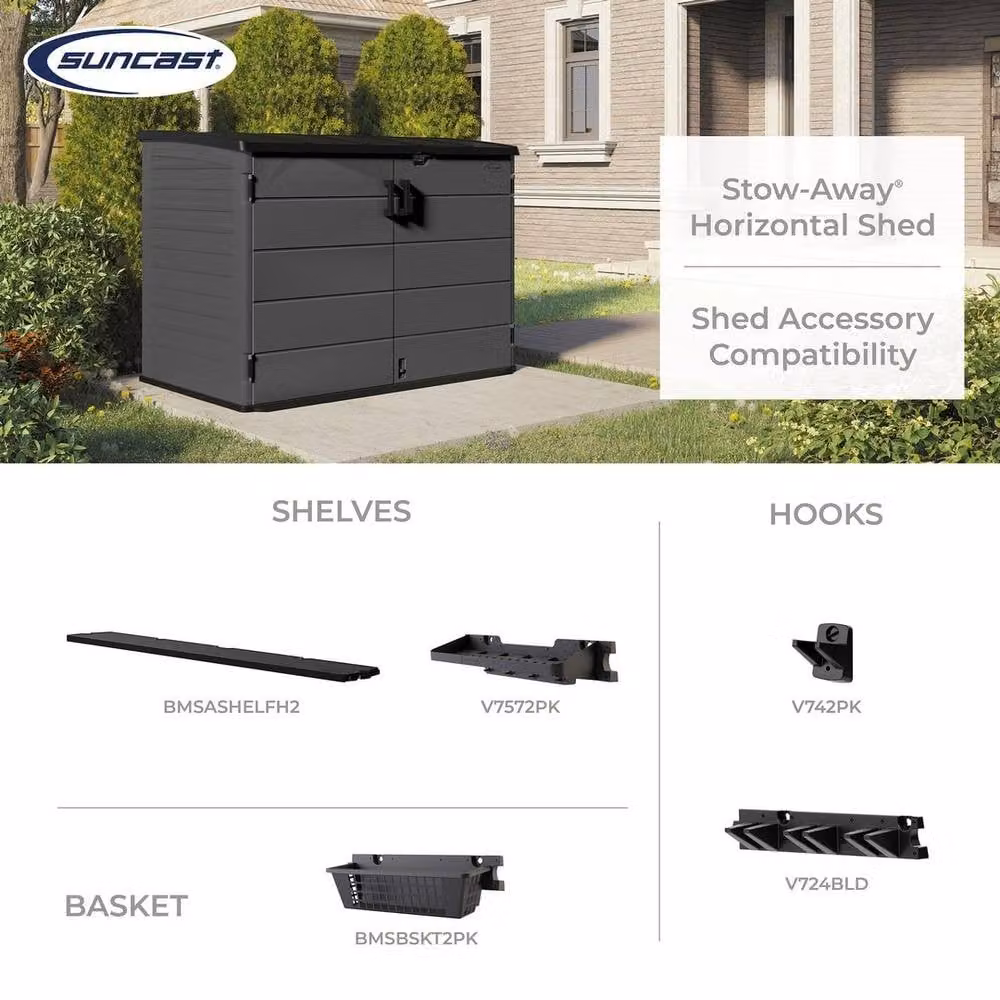 Rowlinsons Moda Stow-Away Large Bin Store in Grey and Black Plastic, W: 179 cm, D: 112 cm, H: 132 cm – 4