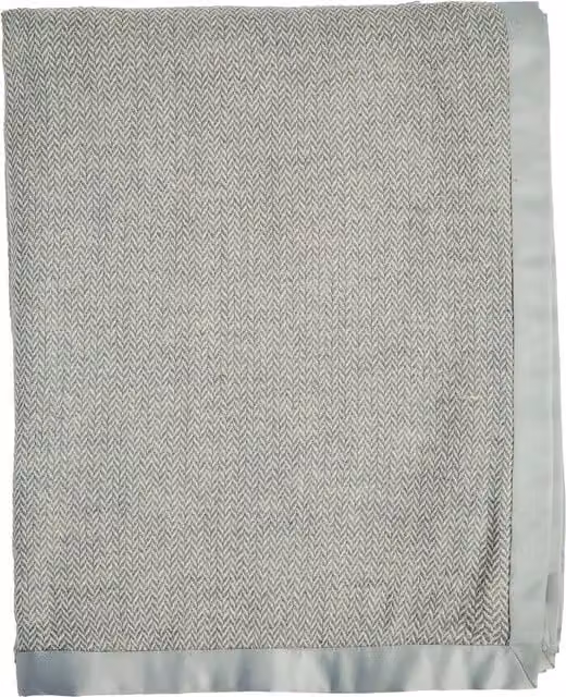 Bedeck of Belfast Amalia Cotton and Wool Throw in White and Silver