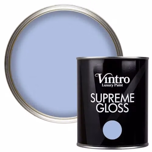 Vintro High Gloss Water Based Paint for Wood and Walls, Sky Blue Georgian Sky, 1 Litre