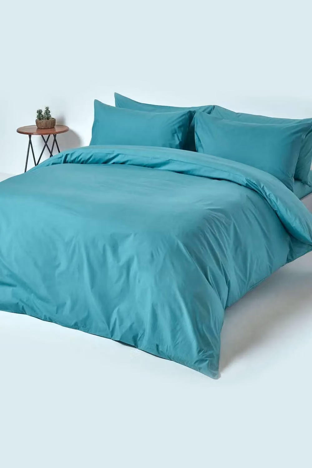 Homescapes Teal Egyptian Cotton Percale Flat Sheet, 200 Thread Count, W: 180 cm x L: 200 cm – 2