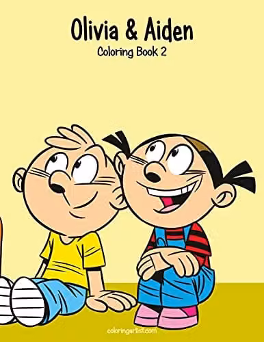 Olivia & Aiden Coloring Book 2: Volume 2 Multicolour Childrens Paper Coloring Book