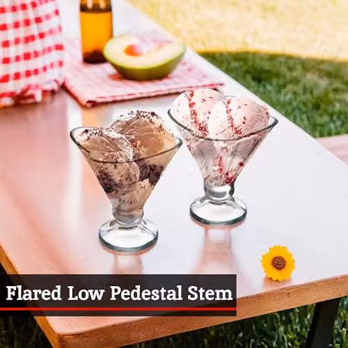 Orsina Set of Four Floral Flora Sundae Dishes in Transparent Glass – 5
