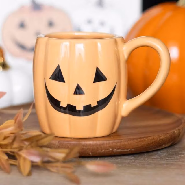 Uniqueful Jack o' Lantern Pumpkin Shaped Ceramic Mug in Orange, 1000ml