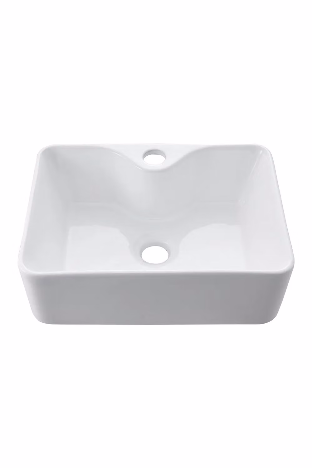 Living and Home Rectangular Ceramic Countertop Basin with Overflow in White W/D/H: 40 x 30 x 13 cm – 3